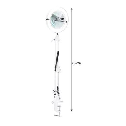 LED Prigušiva stolna lampa s povećalom LED/6W/5V 3000K/4000K/6000K bijela