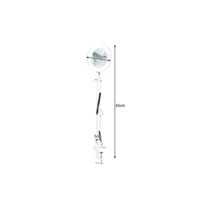 LED Prigušiva stolna lampa s povećalom LED/6W/5V 3000K/4000K/6000K bijela