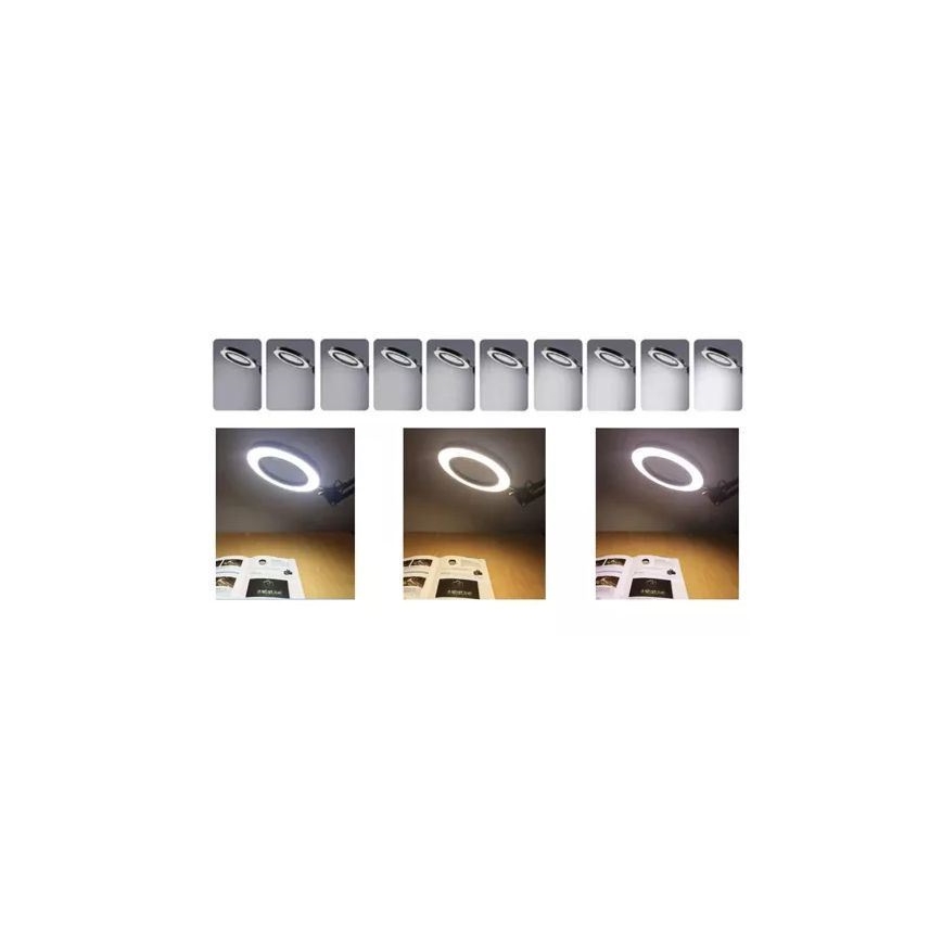 LED Prigušiva stolna lampa s povećalom LED/6W/5V 3000K/4000K/6000K crna