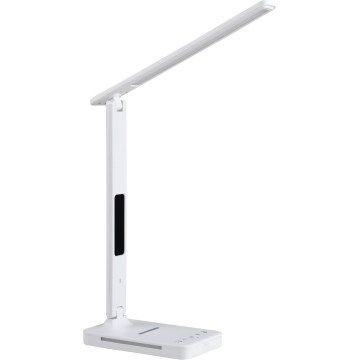LED Prigušiva stolna lampa s QI bežičnim punjenjem, zaslonom i USB portom LED/7W/230V 3000-6000K bijela