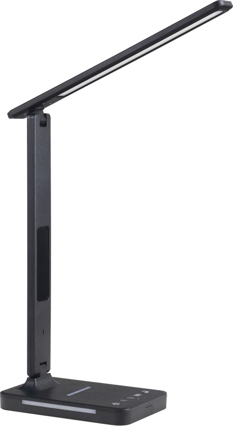LED Prigušiva stolna lampa s QI bežičnim punjenjem, zaslonom i USB portom LED/7W/230V 3000-6000K crna