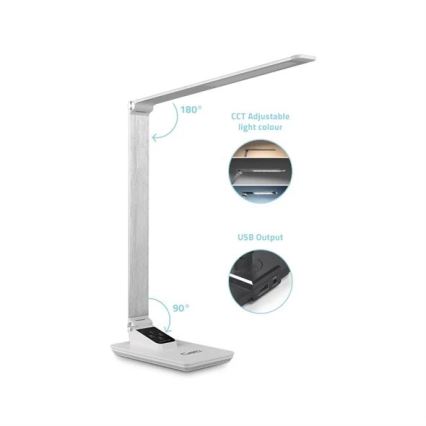 LED Prigušiva stolna lampa s USB LED/7W/230V 3000K/4000K/5500K bijela