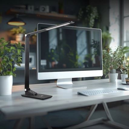 LED Prigušiva stolna lampa s USB LED/7W/230V 3000K/4000K/5500K crna