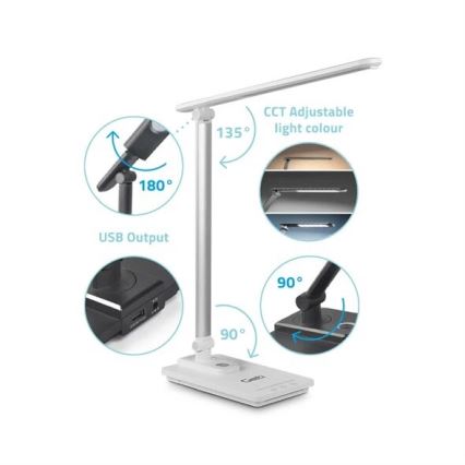 LED Prigušiva stolna lampa s USB LED/9W/230V 3000K/4000K/5500K bijela