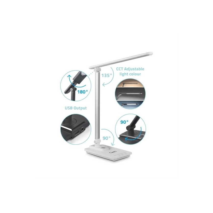 LED Prigušiva stolna lampa s USB LED/9W/230V 3000K/4000K/5500K bijela