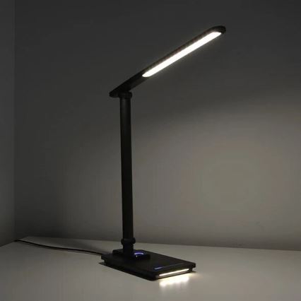 LED Prigušiva stolna lampa s USB LED/9W/230V 3000K/4000K/5500K crna
