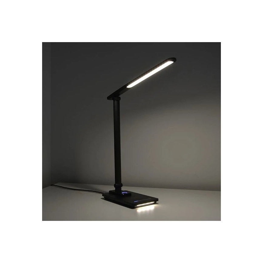 LED Prigušiva stolna lampa s USB LED/9W/230V 3000K/4000K/5500K crna