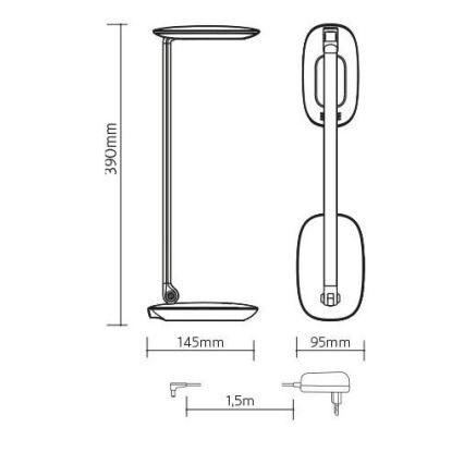 LED Prigušiva stolna lampa s USB priključkom MOANA LED/6W/230V ružičasta