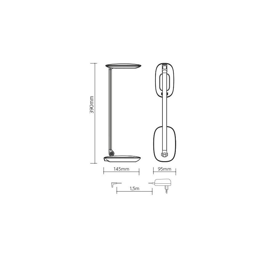 LED Prigušiva stolna lampa s USB priključkom MOANA LED/6W/230V ružičasta