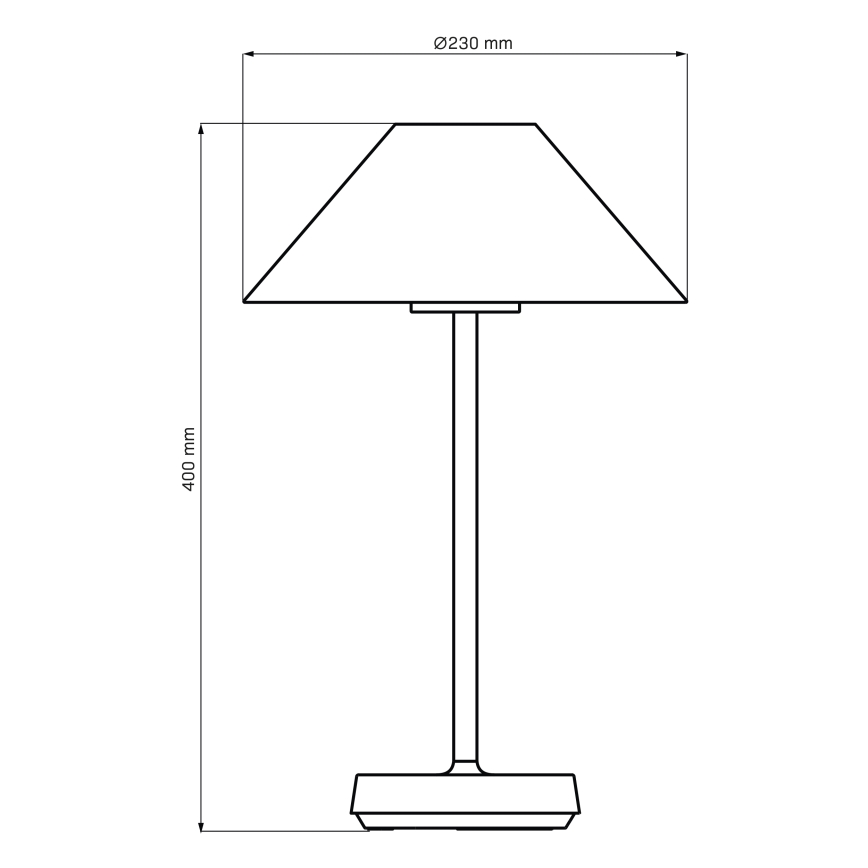 LED Prigušiva dodirna vanjska stolna lampa SERENGETI LED/3,4W/5V USB 3600 mAh IP44 crna