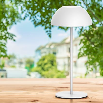 LED Prigušiva dodirna vanjska stolna lampa TANZANIA LED/1,8W/5V USB 1800 mAh IP44 bijela