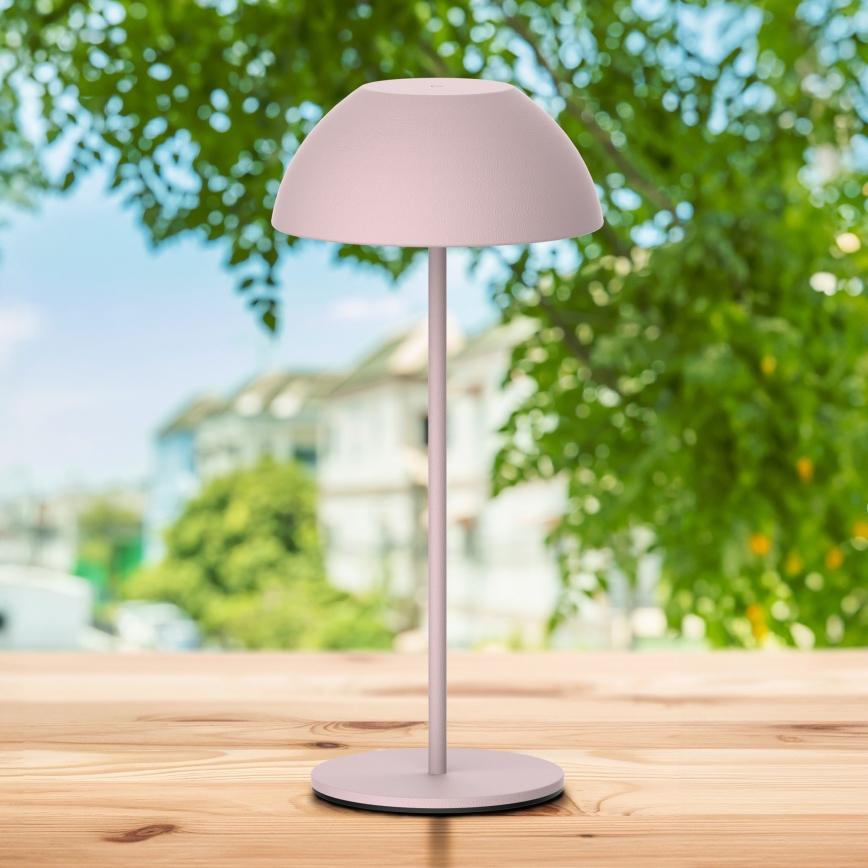 LED Prigušiva dodirna vanjska stolna lampa TANZANIA LED/1,8W/5V USB 1800 mAh IP44 ružičasta