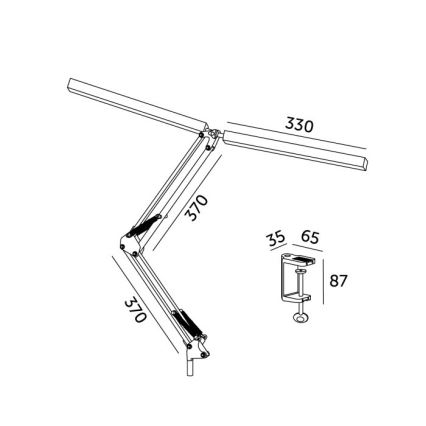 LED Prigušiva stolna lampa TENUIX DUO 2xLED/14W/230V 3000-6000K bijela