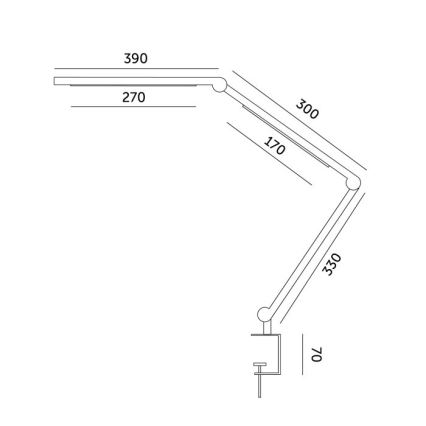 LED Prigušiva stolna lampa TENUIX FOLD LED/20W/230V 3000-6500K crna