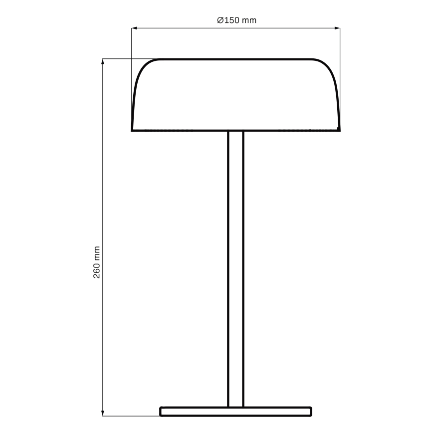 LED Prigušiva dodirna vanjska stolna lampa TRYPOLIS LED/2W/5V USB 1800 mAh IP44 crna