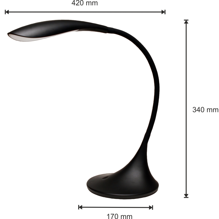 LED Prigušiva stolna lampa VELA LED/6,5W/230V crna