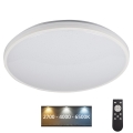 LED Prigušiva stropna svjetiljka ARVOS LED/37W/230V bijela + daljinski upravljač