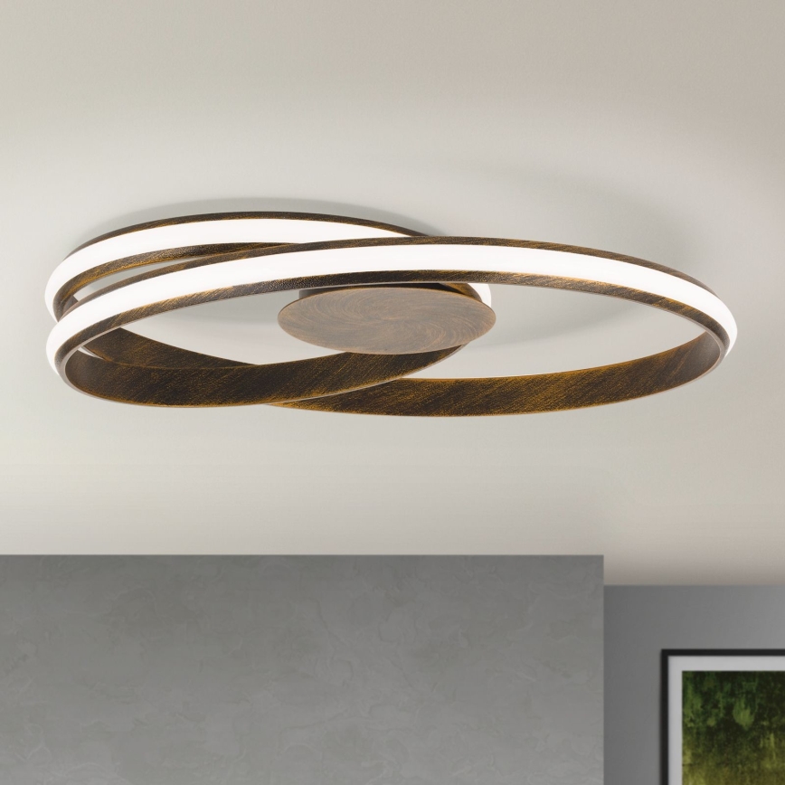 LED Prigušiva stropna svjetiljka CIRCUS LED/30W/230V smeđa/patina
