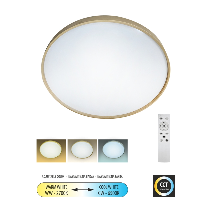 LED Prigušiva stropna svjetiljka DRINA LED/36W/230V 2700-6500K pr. 50 cm + daljinski upravljač