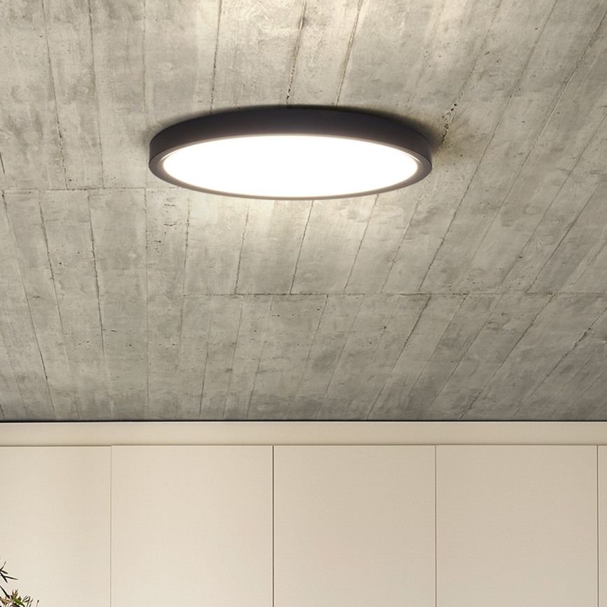 LED Prigušiva stropna svjetiljka ESTELA LED/36W/230V pr.30 cm crna + daljinski upravljač