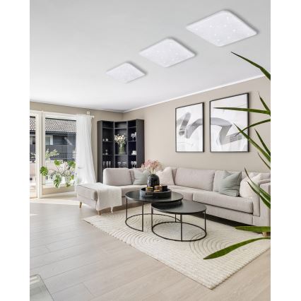 LED Prigušiva stropna svjetiljka FLORA LED/36W/230V 2700-6500K 43x43 cm + daljinski upravljač