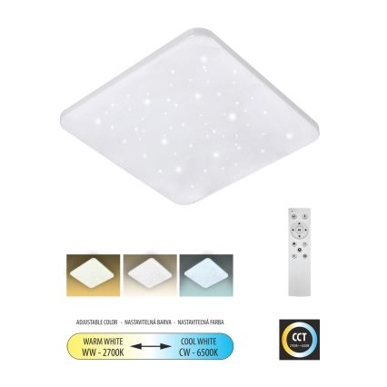 LED Prigušiva stropna svjetiljka FLORA LED/36W/230V 2700-6500K 43x43 cm + daljinski upravljač
