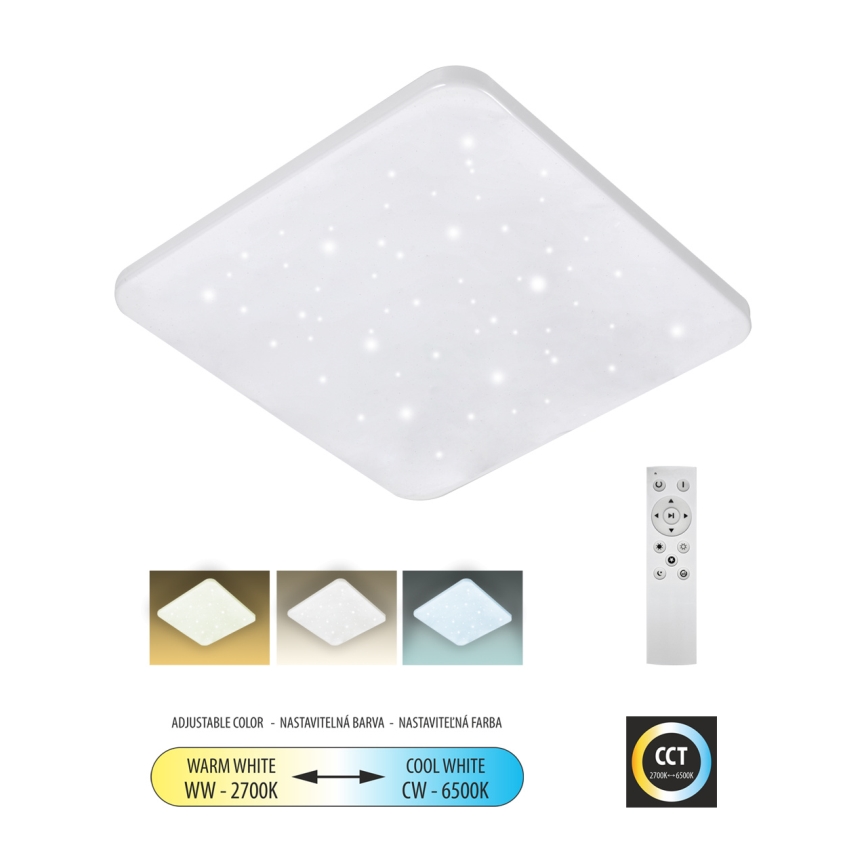 LED Prigušiva stropna svjetiljka FLORA LED/60W/230V 2700-6500K 53x53 cm +daljinski upravljač