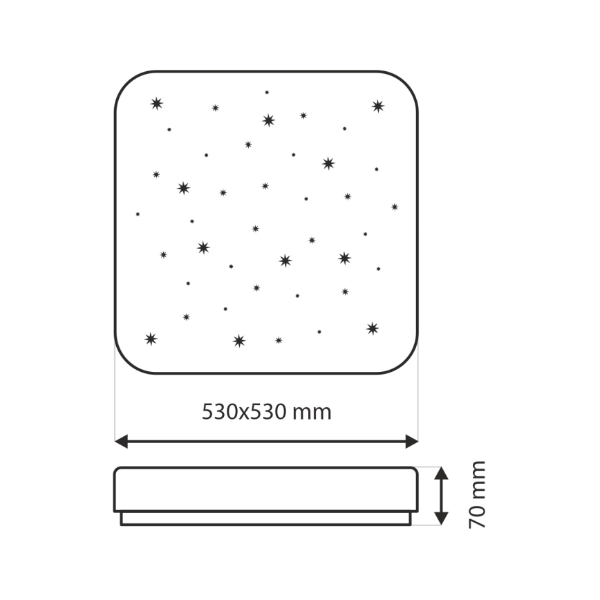 LED Prigušiva stropna svjetiljka FLORA LED/60W/230V 2700-6500K 53x53 cm +daljinski upravljač