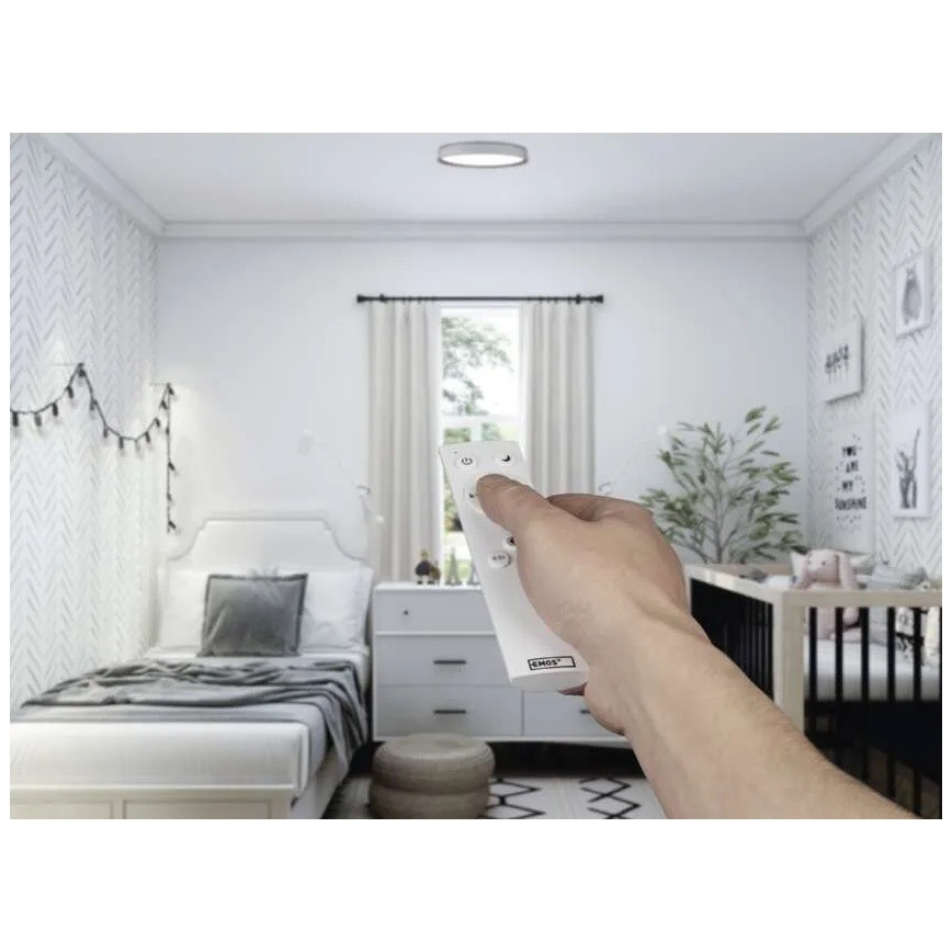 LED Prigušivo stropno svjetlo ILVI LED/30W/230V 2700-6500K promjer 40 cm bijela/bež + daljinski upravljač