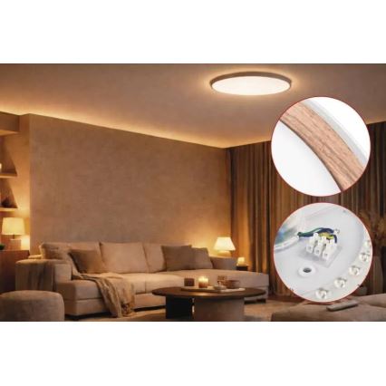 LED Prigušivo stropno svjetlo ILVI LED/30W/230V 2700-6500K promjer 40 cm bijela/bež + daljinski upravljač