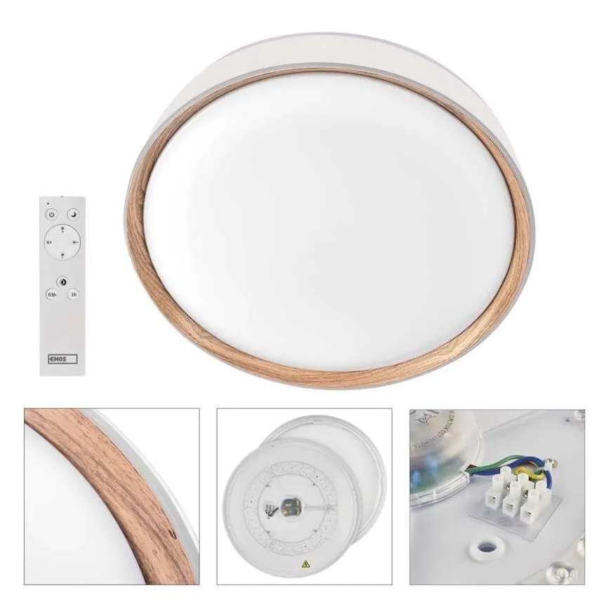 LED Prigušivo stropno svjetlo ILVI LED/30W/230V 2700-6500K promjer 40 cm bijela/bež + daljinski upravljač