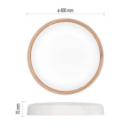 LED Prigušivo stropno svjetlo ILVI LED/30W/230V 2700-6500K promjer 40 cm bijela/bež + daljinski upravljač