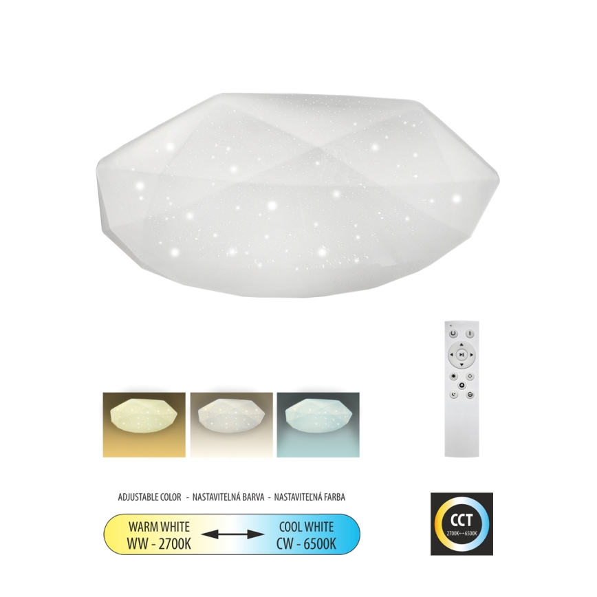 LED Prigušiva stropna svjetiljka INDUS LED/60W/230V 2700-6500K pr. 58 cm + daljinski upravljač