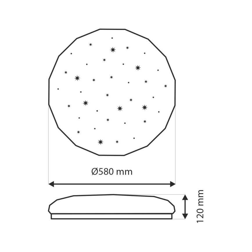LED Prigušiva stropna svjetiljka INDUS LED/60W/230V 2700-6500K pr. 58 cm + daljinski upravljač