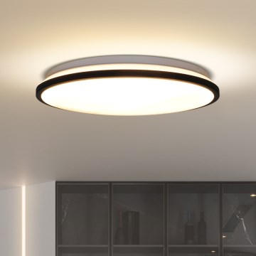 LED Prigušiva stropna svjetiljka JAMIL LED/48W/230V 3000-6500K crna + daljinski upravljač