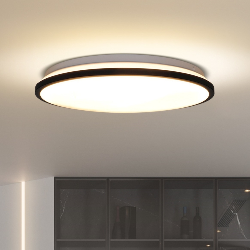 LED Prigušiva stropna svjetiljka JAMIL LED/48W/230V 3000-6500K crna + daljinski upravljač