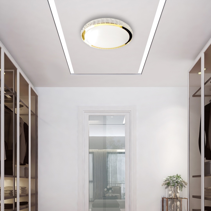 LED Prigušiva stropna svjetiljka LAYLA LED/50W/230V 3000/4000/6000K zlatna + daljinski upravljač