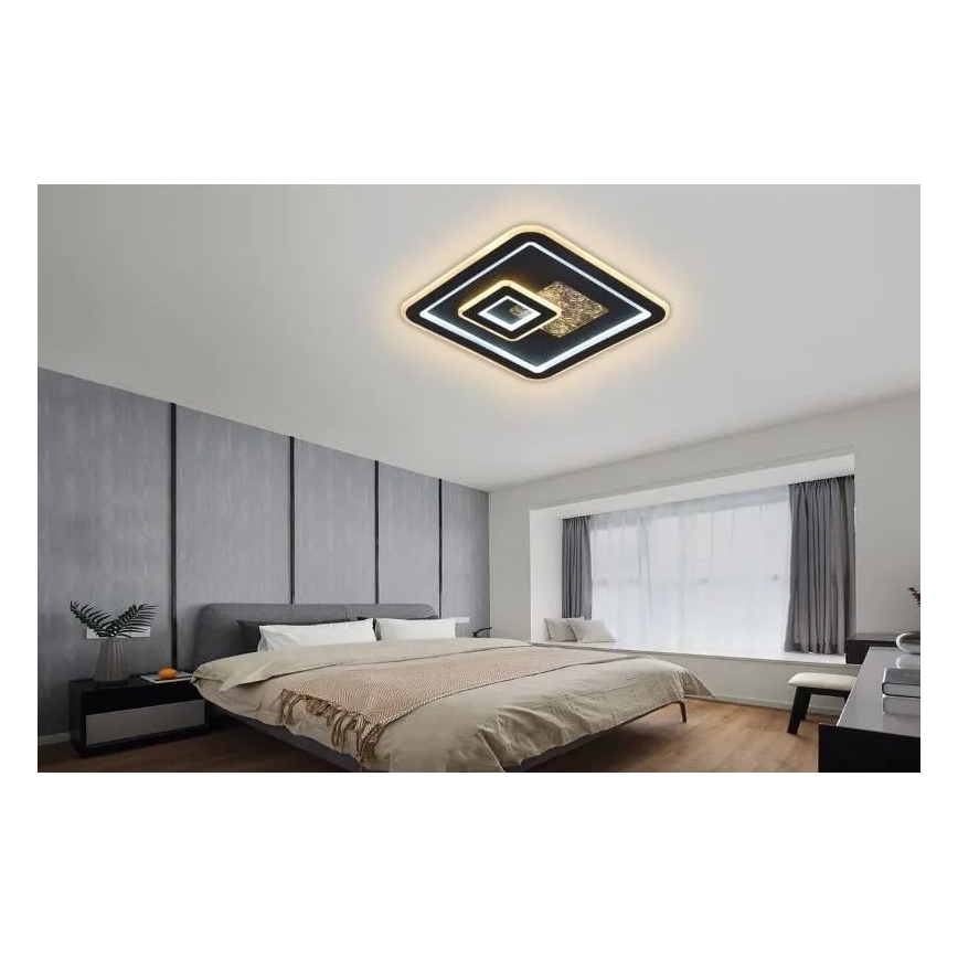 LED Prigušiva stropna svjetiljka LED/110W/230V 3000-6500K crna + daljinski upravljač