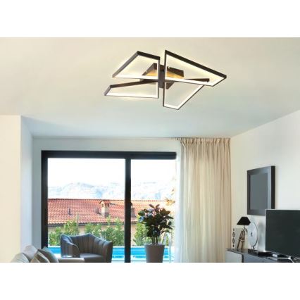 LED Prigušiva stropna svjetiljka LED/115W/230V 3000-6500K crna + daljinski upravljač