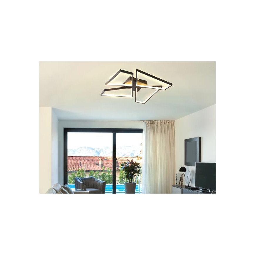 LED Prigušiva stropna svjetiljka LED/115W/230V 3000-6500K crna + daljinski upravljač
