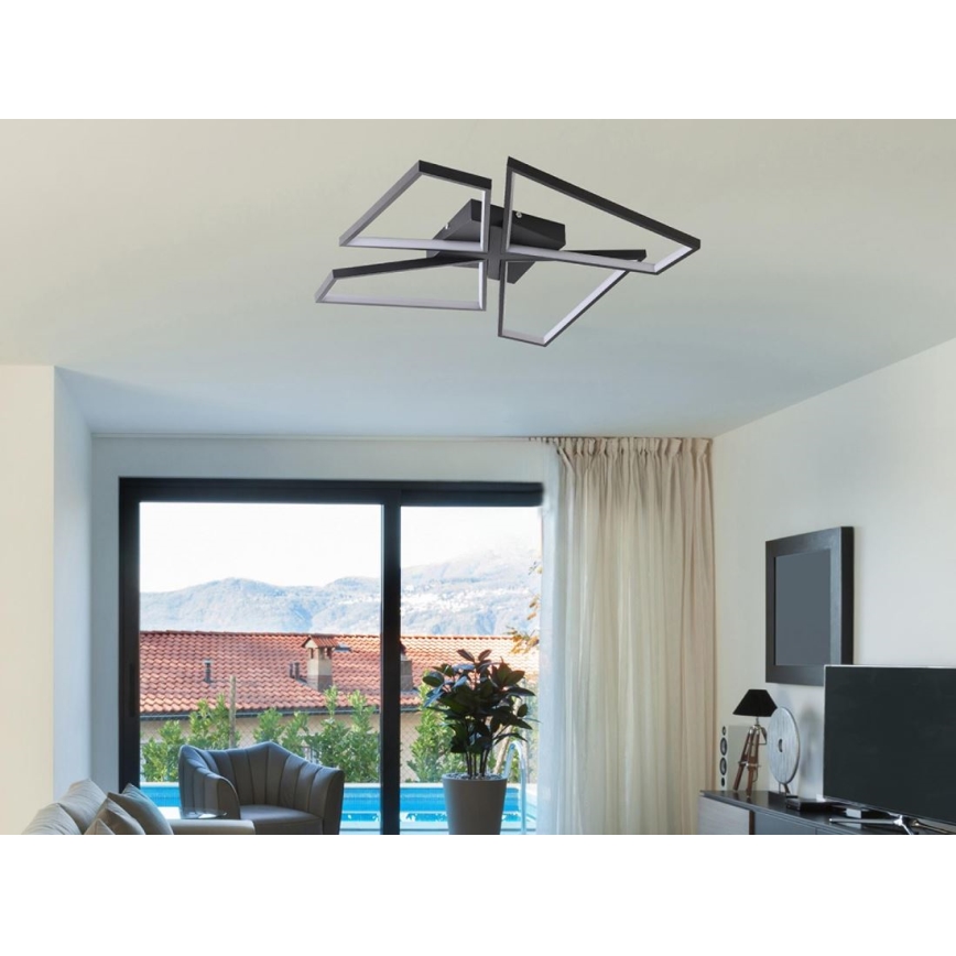 LED Prigušiva stropna svjetiljka LED/115W/230V 3000-6500K crna + daljinski upravljač
