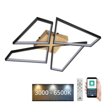 LED Prigušiva stropna svjetiljka LED/115W/230V 3000-6500K smeđa/crna + daljinski upravljač