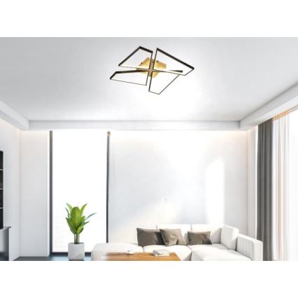 LED Prigušiva stropna svjetiljka LED/115W/230V 3000-6500K smeđa/crna + daljinski upravljač