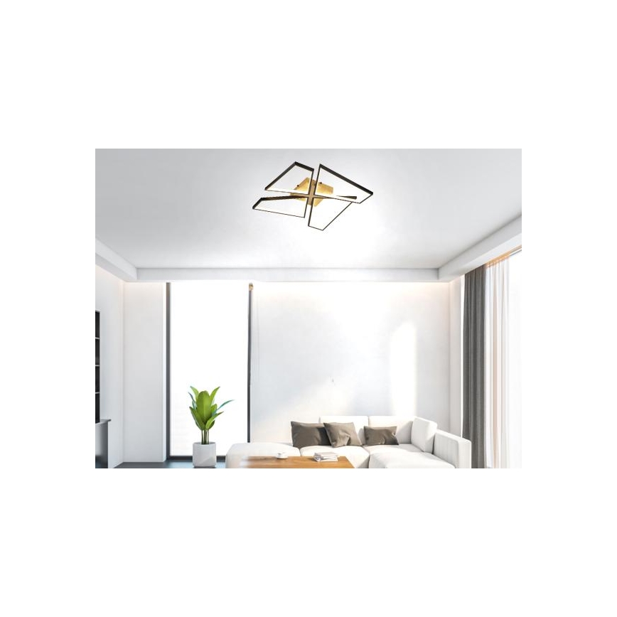 LED Prigušiva stropna svjetiljka LED/115W/230V 3000-6500K smeđa/crna + daljinski upravljač