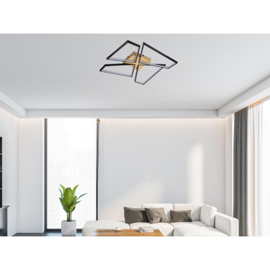 LED Prigušiva stropna svjetiljka LED/115W/230V 3000-6500K smeđa/crna + daljinski upravljač