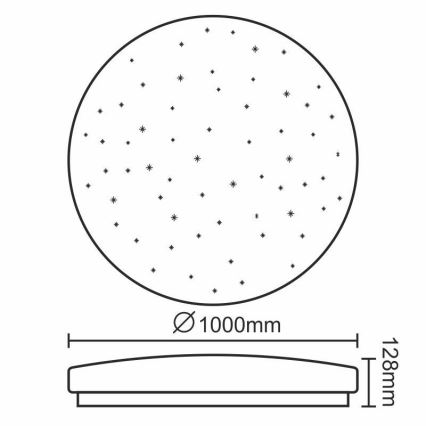 LED Prigušiva stropna svjetiljka LED/150W/230V + daljinski upravljač