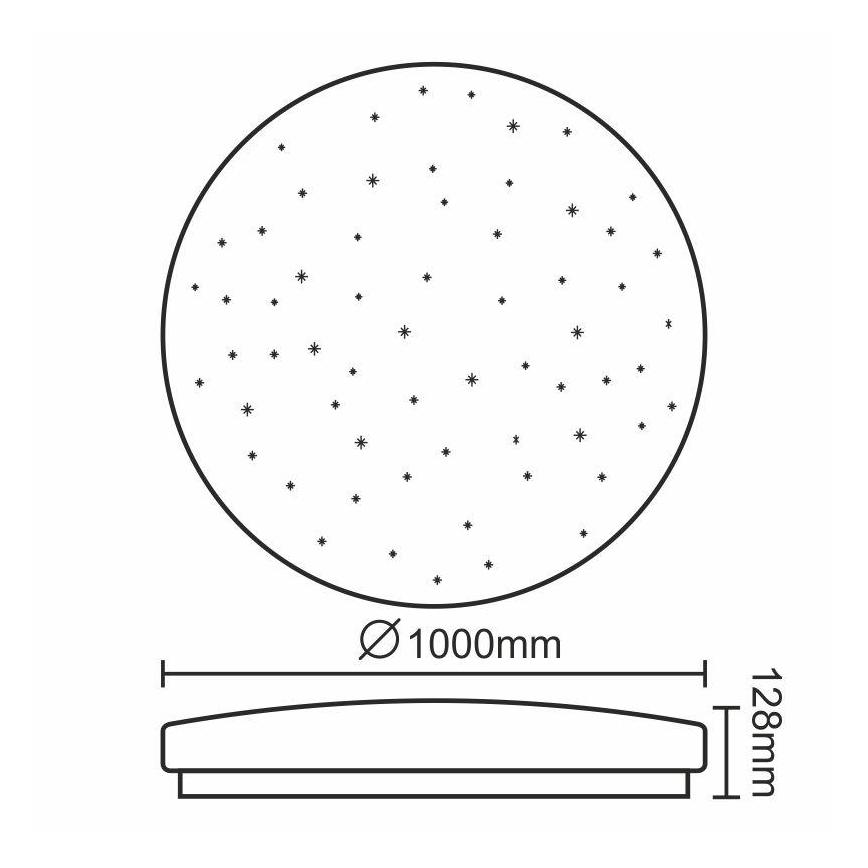 LED Prigušiva stropna svjetiljka LED/150W/230V + daljinski upravljač