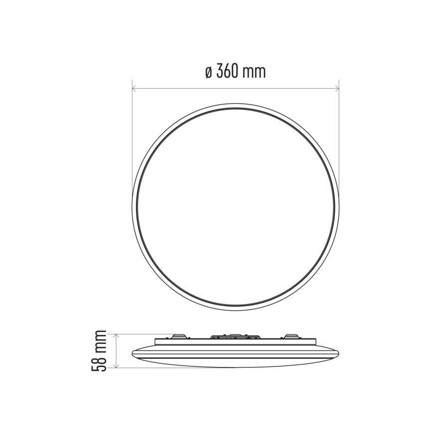 LED Prigušiva stropna svjetiljka LED/24W/230V + daljinski upravljač okrugla 2700K-6500K