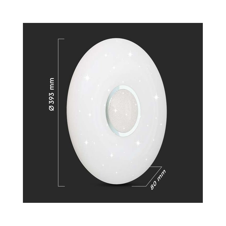 LED Prigušiva stropna svjetiljka LED/40W/230V 3000/4000/6500K pr. 39 cm + daljinski upravljač