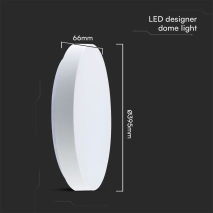 LED Prigušiva stropna svjetiljka LED/40W/230V 3000-6500K 39,5 cm bijela + daljinski upravljač